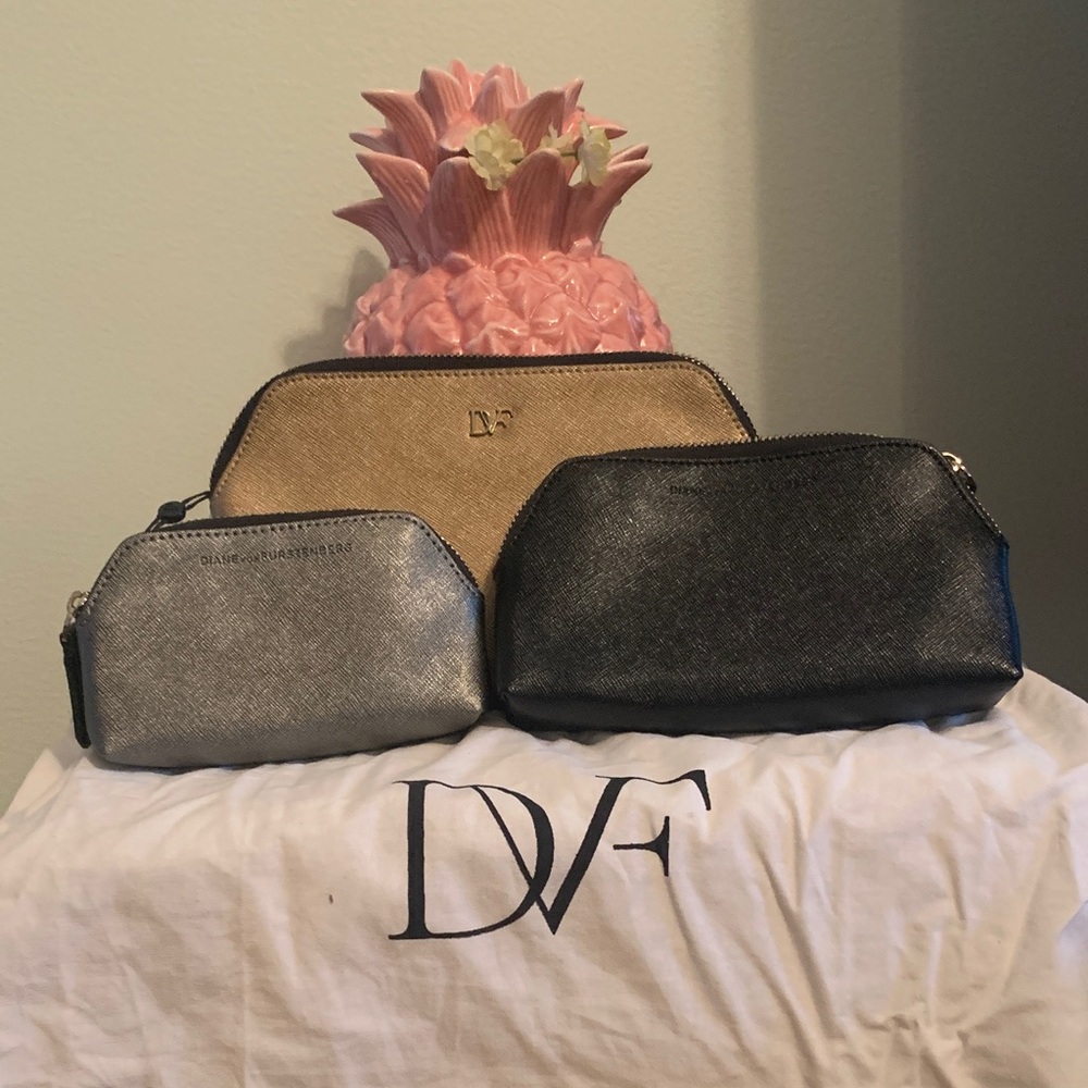 NWT Diane Von Furstenberg Cosmetic Pouch Set